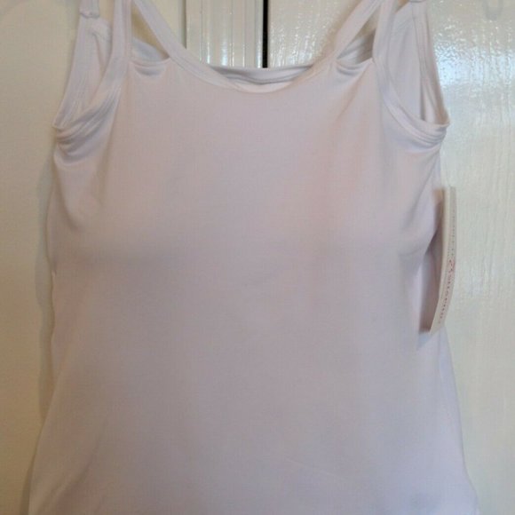 Mastectomy Camisole with Integrated Prosthetics, Medium w C Cup, NWT, White, Cut
